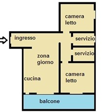 Planimetry 3 rooms in Villasanta