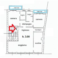 Planimetria 3 locali a Arcore